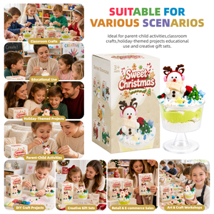 Kit de Pâte à <span class=keywords><strong>Modeler</strong></span> DIY de Noël en Gros, Ensemble de Pâte à <span class=keywords><strong>Modeler</strong></span> Bonhomme de Neige Sucré pour Cadeaux de Fêtes, Fabrication OEM Marque Privée - Product Image 5