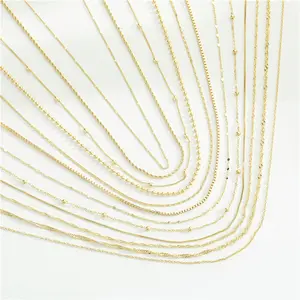 Collar Cobre Oro Real Plain O Chain Twist Chain Box Diy Accesorios de joyería al por mayor