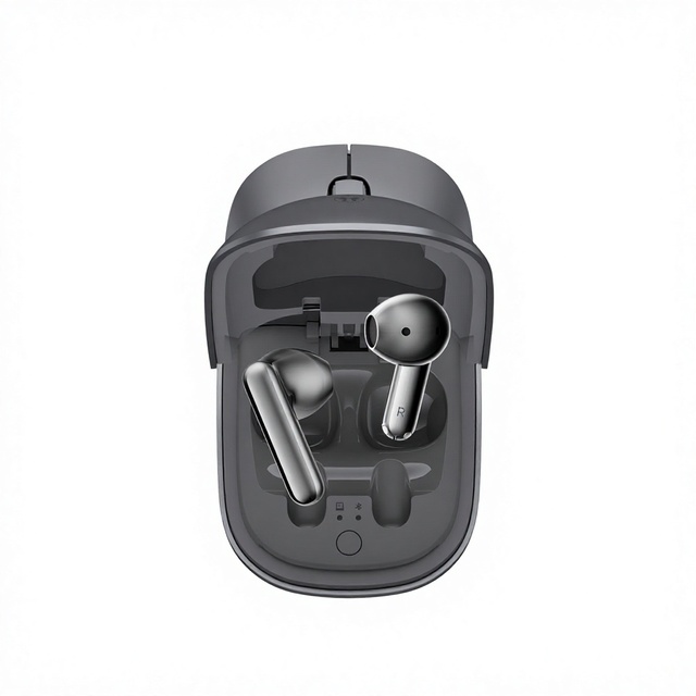 Gray Wireless Earbuds in Ear Headphones Bluetooth Earphones with Charging Case for Computer and Mobile Phone