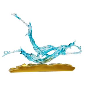 Sculpture d'ondes océaniques en résine transparente style Océan, décoration de luxe pour la maison et l'hôtel, pièce d'art moderne - Product Image 6