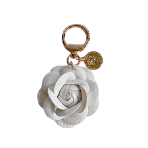 Zenos Women's <b>Sweet</b> Synthetic Leather Wedding Keychain Rose Camellia <b>Flowers</b> Trinkets Bag Charms Pendant Art Handmade Craft - Product Image 2