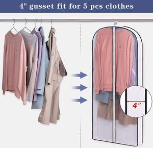 Housse de rangement pliable non tissée à soufflets avec fermeture éclair, anti-poussière, pour manteaux, pulls, chemises, costumes – Tendance - Product Image 3
