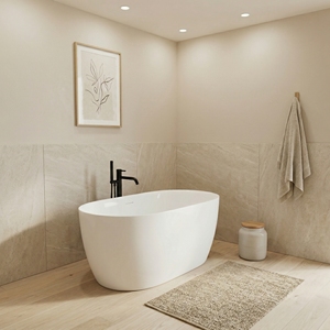 Premium Vietnam Freestanding Bathtub Modern Design OEM ODM Custom Size Shape <b>Acrylic</b> Fiberglass Matte Glossy <b>White</b> 2 Year Warran - Product Image 1