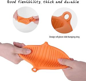 Manoplas de Silicona Resistentes al Calor con Agarre de Goma, Protectores de Dedos y Soportes para Ollas Ecológicos - Product Image 5