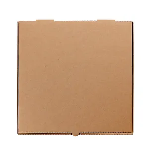 Boîte à pizza jetable en carton kraft 7/10/12/33, impression de logo couleur personnalisée, autre pouce blanc brun