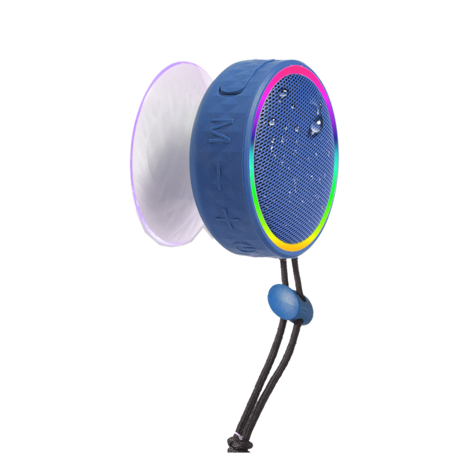 Waterproof Portable Wireless Speaker IPX6 Mini Shower RGB LED Suction Cup Bass Sound TWS Interconnect Wireless Speaker