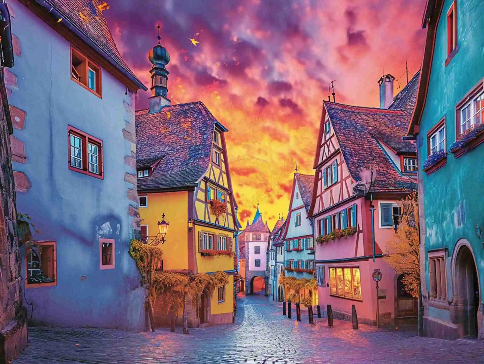 Factory Direct Colorful Town With Sunset Diy Painting By Numbers Handpainted Oil Painting Home Wall Decor Artwork