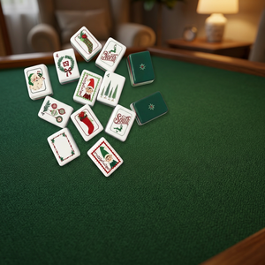 Jeu de Mahjong américain vert de Noël pour 4 joueurs, tuiles en acrylique, jeu de fête de fin d'année, cadeau - Product Image 3