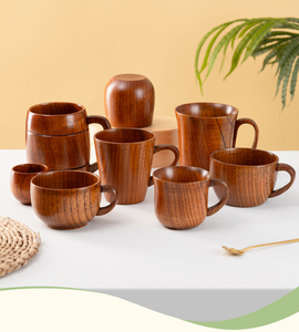 Tasse à thé en <span class=keywords><strong>bois</strong></span> rustique japonaise faite à la main, design classique, tasse à café pour café, eau, thé, <span class=keywords><strong>bois</strong></span> massif, tasse à vin, tasse à bière - Product Image 1
