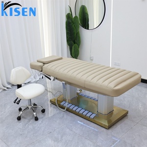 KISEN Best Sale Massage <b>Table</b> Salon Bed Spa Salon Equipment With Foot Control Beauty Shops <b>Electric</b> Massage Facial Treatment Bed - Product Image 4