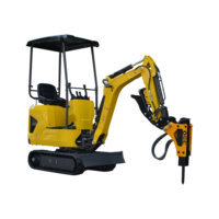 Mini-excavatrice durable avec cylindre monté sur le dessus et moteur à deux vitesses dissimulé pour travaux de construction, compatible ODM et OEM