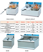 GD-72F Friteuse à gaz professionnelle double à bouton rotatif, 2 réservoirs de 6 litres, en acier inoxydable, pour restaurant, usage domestique et extérieur, à poser sur comptoir, au propane
