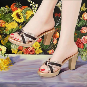 New Waterproof Breathable Platform Fish Mouth Women's Slippers A-13 High Heel <b>Outdoor</b> Sandals for Summer & Autumn - Product Image 2