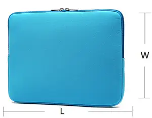 Custodia per Laptop in Neoprene antiurto stampata di colore blu di dimensioni personalizzate OEM con doppia cerniera