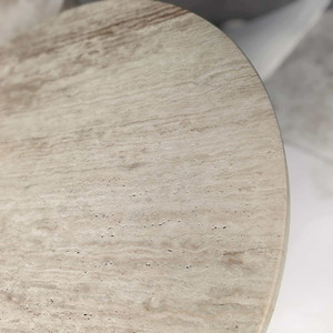 Mesa de Centro de Piedra Caliza Personalizada en Tamaño y <span class=keywords><strong>Color</strong></span>, Mesa Auxiliar de Mármol Travertino - Product Image 2
