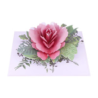 Winpsheng personnalisé gros rose pivoine fleur fête des mères cartes-cadeaux 3d pop up cartes de voeux