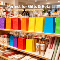Sacs en papier kraft imprimés sur mesure avec votre propre logo Sacs en papier réutilisables bon marché pour l'emballage de boutiques de cadeaux avec poignées