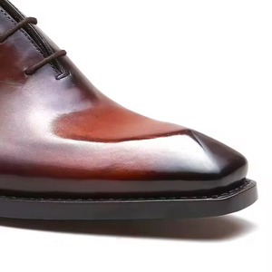 Chaussures Richelieu en Cuir Véritable pour Hommes, Formelles et Habillées, à Lacets, Nouveauté 2025, Bout Carré, Semelle Épaisse, Intemporelles Toutes Saisons, Antidérapantes - Product Image 4