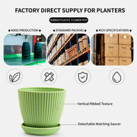 Petit pot de fleurs circulaire moderne en PP, mignon et durable, avec trous de drainage, capacité de 0,61 L, pour la maison, le bureau, le sol, la terrasse, idéal pour les succulentes
