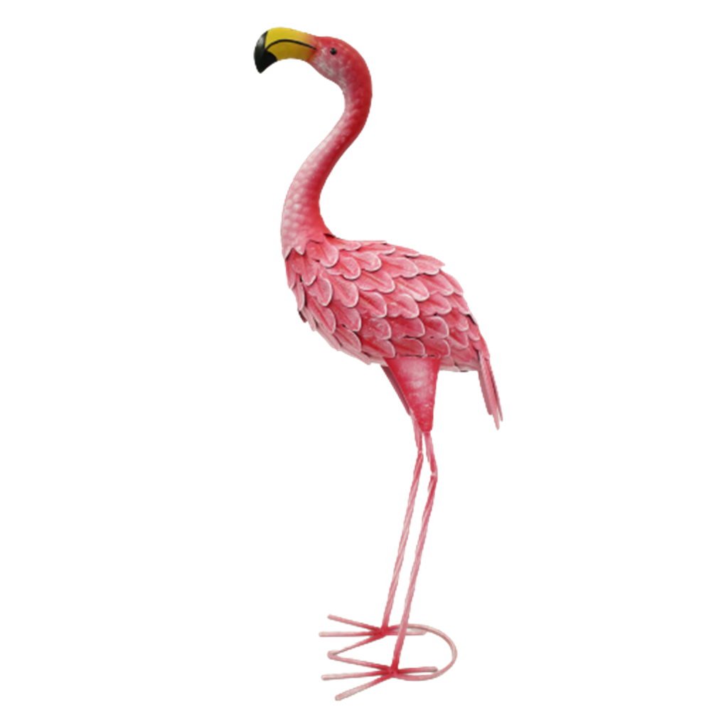 PINK FLAMINGO Garden Animal Sculpture Metal Ornament 90cm High PINK FLAMINGO Garden Animal Sculpture Metal Ornament 90cm High