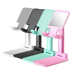 Cell Phone Stand, Angle Height Adjustable Phone Holder with Silicon Pad for Desk Fully Foldable Holder with All Mobile Phones