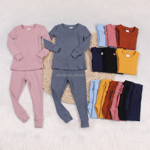 Conjuntos de ropa de bebé personalizados de manga larga de tela de algodón roscado de fibra de bambú de alta calidad para niños pequeños - Product Image 3