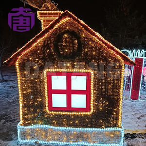 Luces LED 3D con forma de casa para exteriores, luminosas, IP65, adornos decorativos cuadrados para Navidad - Product Image 3