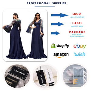 LY2419 Abiti da Sera <span class=keywords><strong>di</strong></span> Alta Gamma per Donne, Eleganti Vestiti con Scollo a V, Maniche Lunghe con Spacco, Paillettes, per Feste e Damigelle - Product Image 3