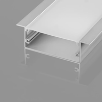 Profilé en aluminium pour bande LED W50*H20mm avec couvercle opale, embouts et accessoires, cadre de canal LED noir