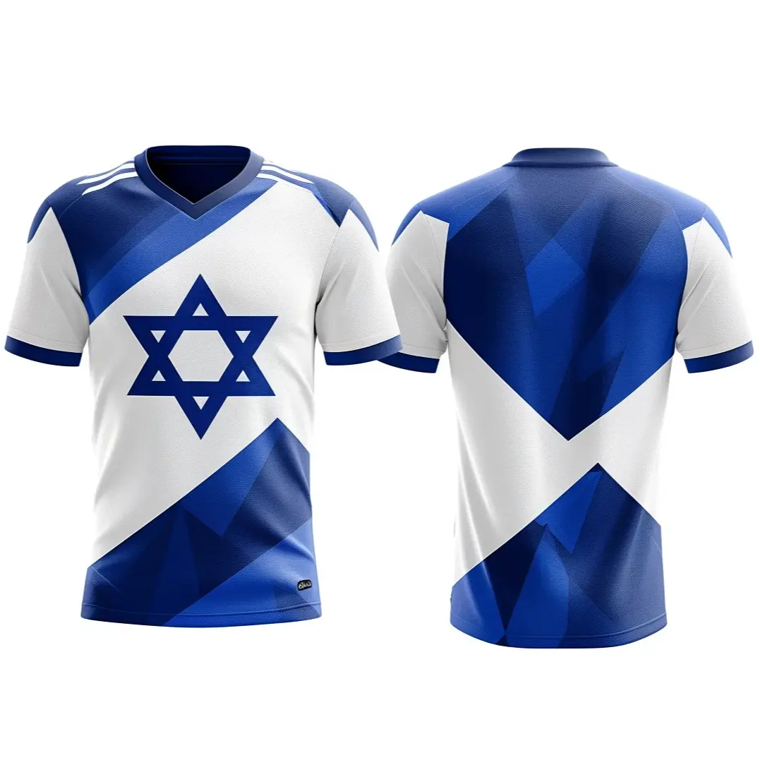 T-shirt da uomo alla moda Israel e altri elementi di bandiera