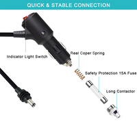Prise allume-cigare 12V pour véhicule avec interrupteur vers câble d'alimentation DC 5521 pour Starlink Mini DC 5,5 mm Charge