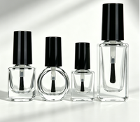 Flacon de vernis à ongles transparent de 10 ml, portable, rechargeable, avec bouchon à vis, compact et étanche, en verre, pour cosmétiques