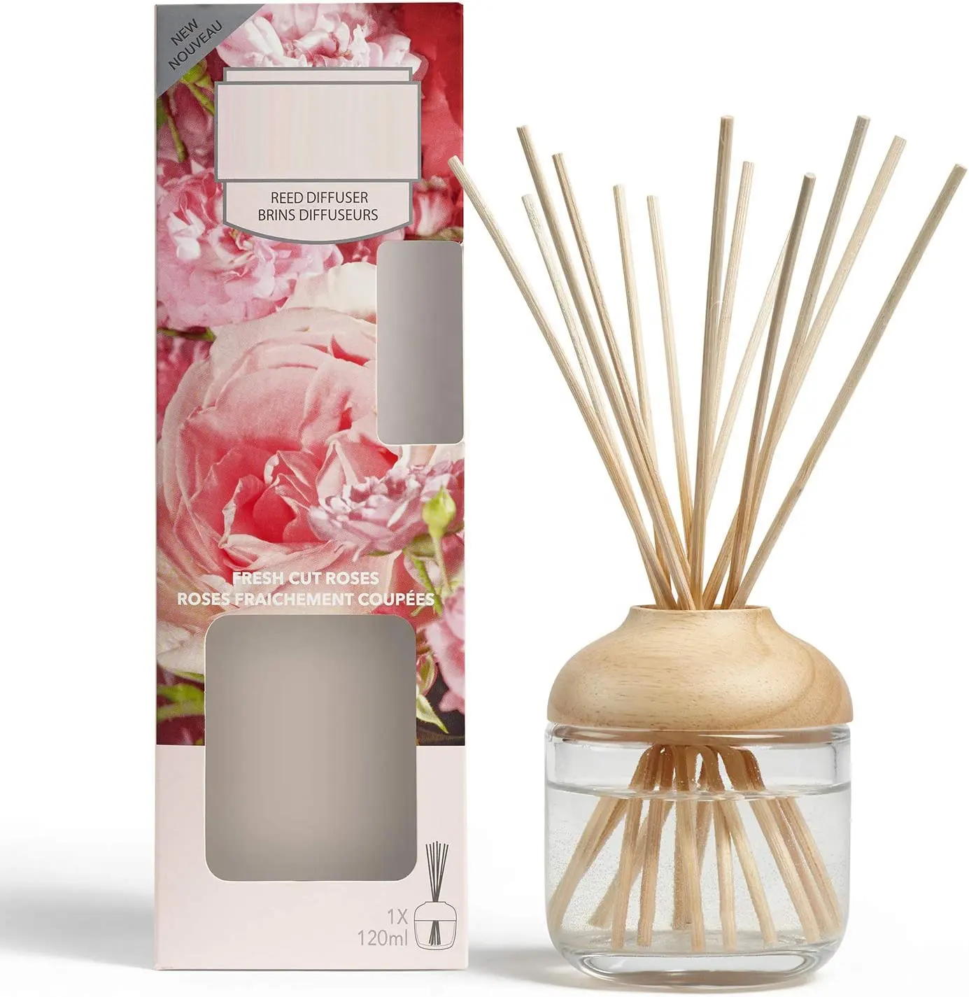 Ideal 120ml Fragrance Oil True-to-life Fragrance Roses Reed Diffuser Wedding With 12 Natural Rattan For Bathrooms Offices
