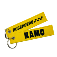 Gantungan kunci kain kartun rantai kunci anyaman Tag bagasi Anime gantungan kunci bordir Jet Tag bordir