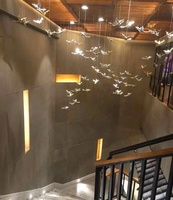 Modern fantezi akrilik cam kuş asılı aydınlatma otel düğün dekor için parti olay iç aydınlatma otel lobisinde kuşlar dekor