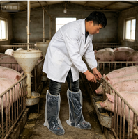 Protège-chaussures de ferme à usage unique, antidérapants et imperméables, adaptés aux visites vétérinaires à domicile et aux déplacements en ferme
