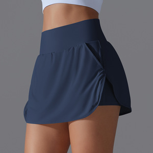 Nouvelle jupe deux pièces amincissante taille haute pour femme avec toucher froid et protection solaire-pour le <span class=keywords><strong>tennis</strong></span>, le yoga - Product Image 2