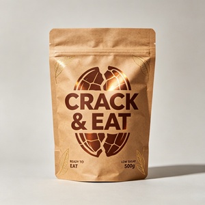 Premium <b>Compostable</b> Classic Brown Kraft Paper Pouch PLA Liner Zipper Top Custom Printed Snack Nuts Food Packaging <b>Bag</b> - Product Image 6