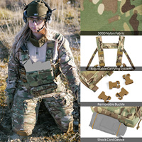 Panneau de poitrine tactique léger modulaire avec pochette amovible et ceinture abdominale entièrement réglable