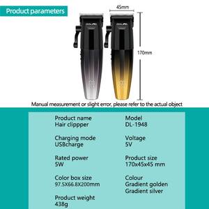Cortadora de pelo profesional <span class=keywords><strong>DALING</strong></span> con hoja ajustable cuerpo degradado carga USB Motor de alta potencia incorporado grande - Product Image 6