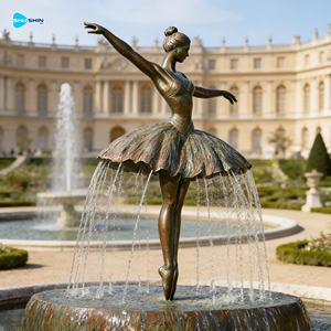 Maßgefertigter Metall-Kunstbrunnen Tanzende Mädchen Bronze-Ballerina Wasserbrunnen - Product Image 2