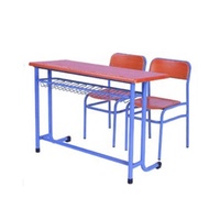 Meubles scolaires de haute qualité, ensemble bureau et chaise individuels ergonomiques pour étudiants, structure métallique, plateau en bois