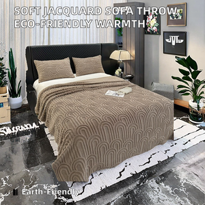 Funda de Sofá Moderna 100% Poliéster con Bordado Jacquard, Color Sólido, Acogedora, Suave, Cálida, Ecológica, Manta para Todas las Estaciones - Product Image 2