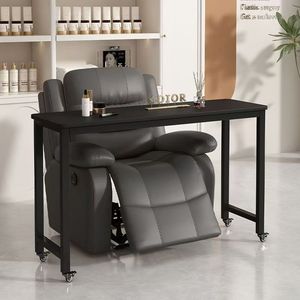 Mesa de Manicura Moderna con Silla Reclinable, Estructura Metálica, Estación de Trabajo Rodante para Salón, Muebles de Estudio de Belleza Estilo Japonés - Product Image 5