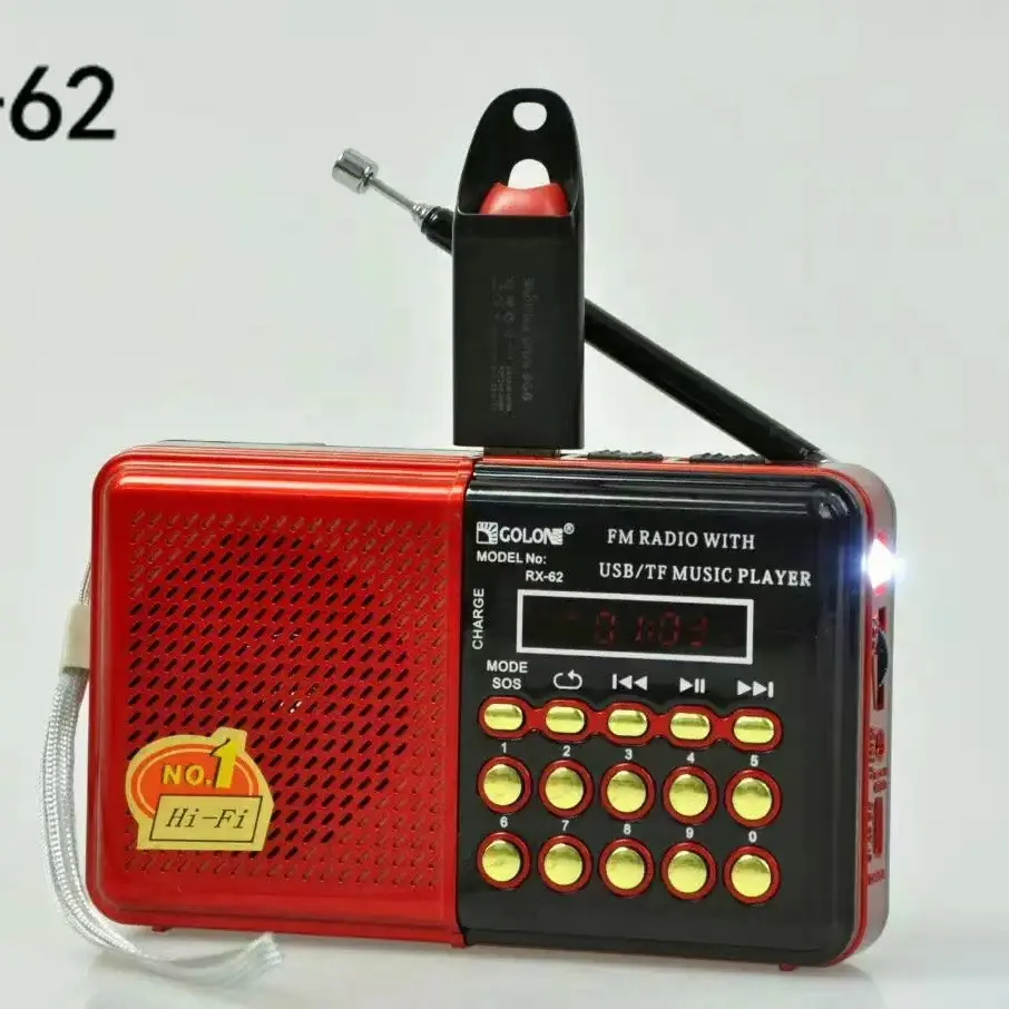 GOLON Radio Portabel RX62, Radio Am Fm Rumah Mini Penerima Dunia Vintage Klasik Dc Radio Baterai Kering