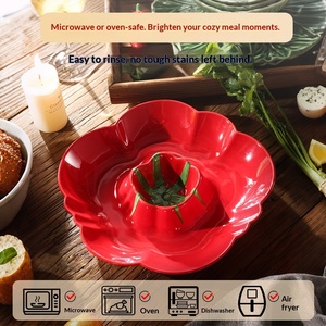 Ensemble pour enfants en céramique émaillée colorée, durable, de style pastoral, motif végétal, frais et adorable, fabriqué directement en usine, cuite à haute température - Product Image 5