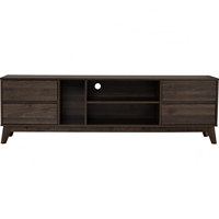 Mueble para TV HIRADO de 1.8M en color Cacao Nogal Robusto, Elegante Soporte para TV de Madera Oscura para la Organización de Dormitorios y Salas de Estar de Lujo