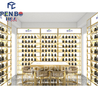Étagère de présentation de parfums et de soins de la peau en acier inoxydable doré, personnalisée, de haute qualité, conçue en 3D par CAO, ODM, OEM, LED, écologique
