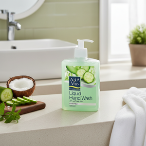 AquaVera 500ml savon liquide de concombre noix de coco parfumé lavage des mains avec de l'eau lait aloès-toilettes à base de produits chimiques - Product Image 3