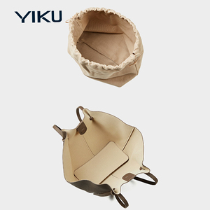Sac fourre-tout YIKU LOGO personnalisé pour femme en cuir <span class=keywords><strong>de</strong></span> vachette véritable grande capacité avec fermeture ouverte - Product Image 3